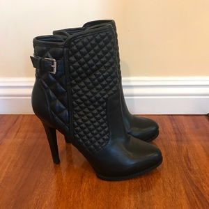 Zara quilted leather booties . Almost brand new